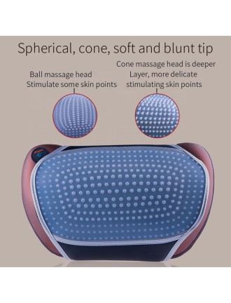 Portable infrared acupressure neck and shoulder massage pillow