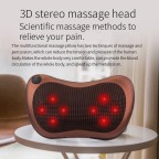 Portable infrared acupressure neck and shoulder massage pillow