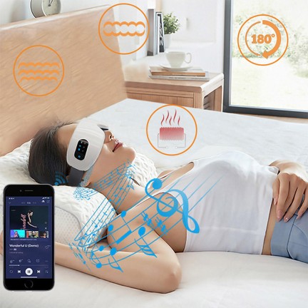 Wireless heated eye massager