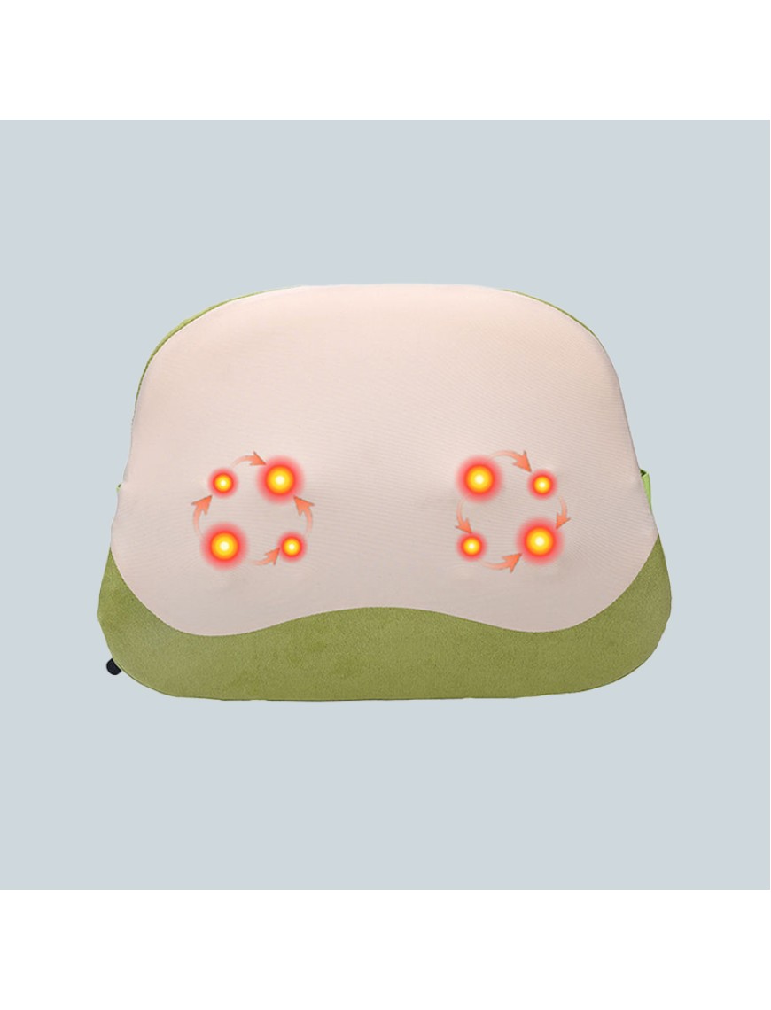 Portable 3D Heat Kneading Neck and Back Massage Pillow
