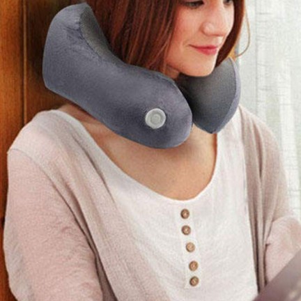 Portable electric heating memory neck pillow