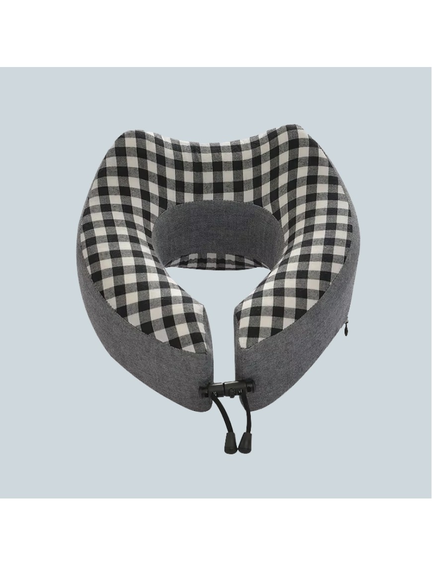 Washed Cotton U-Shaped Memory Foam Neck Pillow