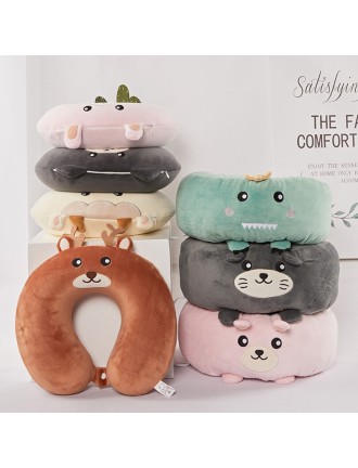 Cute embroidered memory foam neck pillow