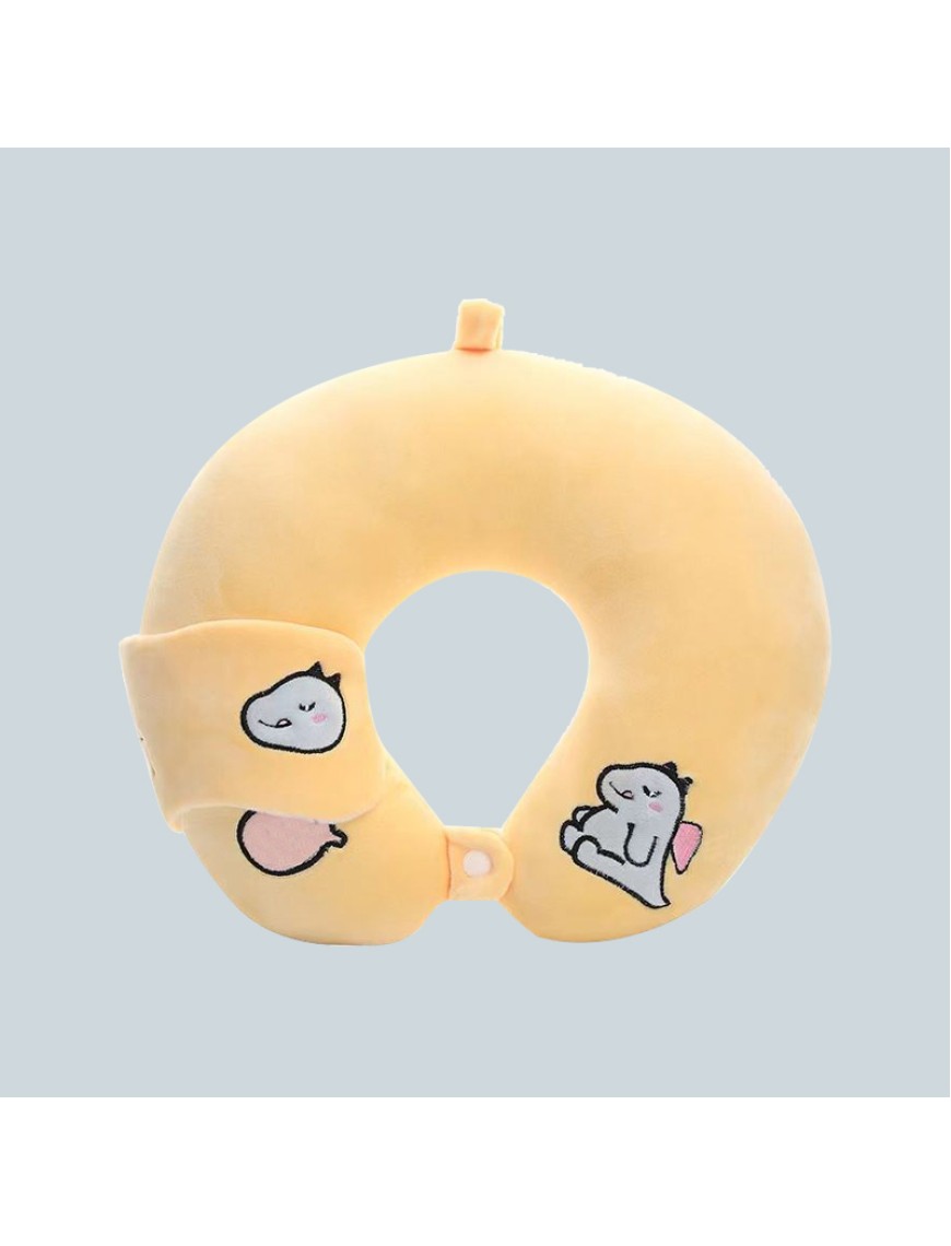 Cute design soft cartoon U-shaped neck pillow for sleeping